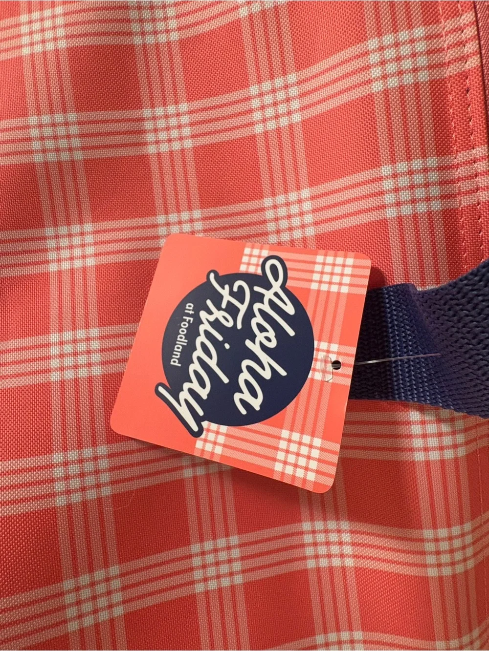 Coral Plaid Carry Tote cooler bag - Picture 6 of 6
